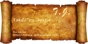 Takács Jetta névjegykártya